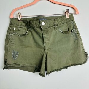 Level 99 Army Green Distressed Jean Shorts Size 29